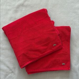 Set of Two Lacoste Home Heritage Supima Cotton Bath Sheets 35" x  70"
